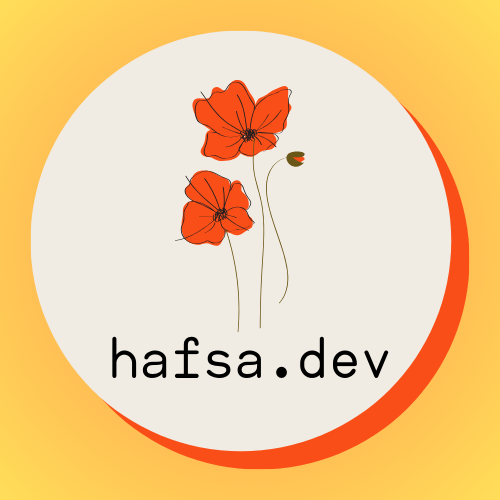 hafsa.dev logo with red poppy flowers